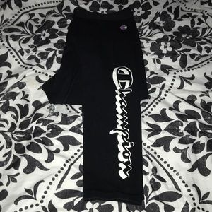 Black Champion Leggings w/ “CHAMPION” Graphic